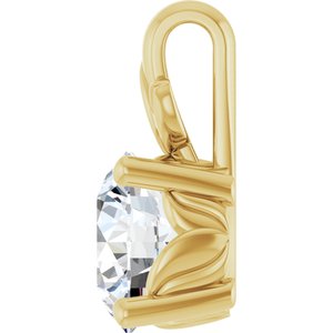 14K Yellow Gold 7.4 mm Round Charm/Pendant Mounting – image 5
