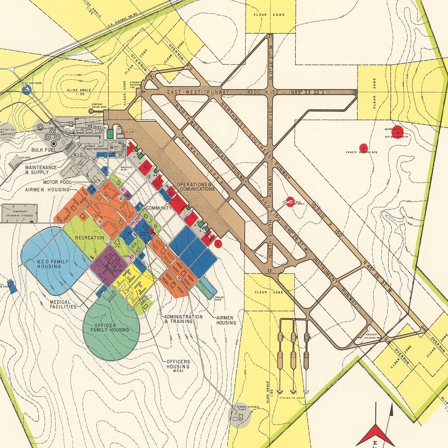 Vintage Map of Laughlin Air Force Base, 1951