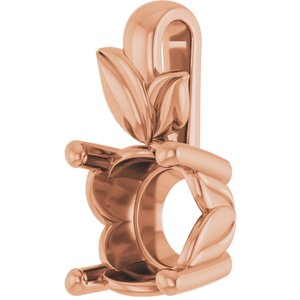 10K Rose Gold 7.4 mm Round Charm/Pendant Mounting – image 4