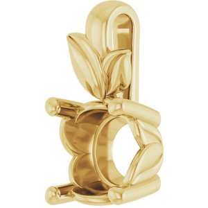18K Yellow Gold 7.4 mm Round Charm/Pendant Mounting – image 4