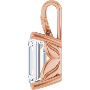 10K Rose Gold 10x8 mm Emerald Charm/Pendant Mounting – image 5