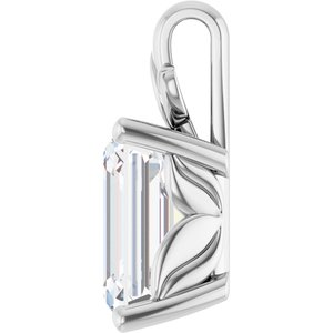 14K X1 White Gold 10x8 mm Emerald Charm/Pendant Mounting – image 5