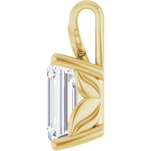 14K Yellow Gold 10x8 mm Emerald Charm/Pendant Mounting – image 5