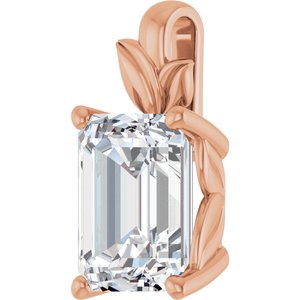 10K Rose Gold 10x8 mm Emerald Charm/Pendant Mounting – image 3