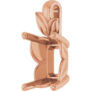 10K Rose Gold 10x8 mm Emerald Charm/Pendant Mounting – image 4