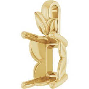 14K Yellow Gold 10x8 mm Emerald Charm/Pendant Mounting – image 4