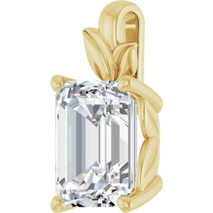 14K Yellow Gold 10x8 mm Emerald Charm/Pendant Mounting – image 3
