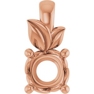 10K Rose Gold 4.8 mm Round Charm/Pendant Mounting – image 2