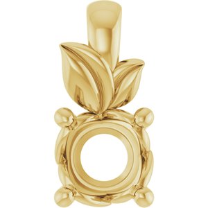 14K Yellow Gold 4.8 mm Round Charm/Pendant Mounting – image 2