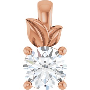 18K Rose Gold 4.8 mm Round Charm/Pendant Mounting
