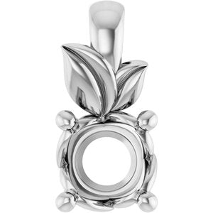 14K White Gold 4.8 mm Round Charm/Pendant Mounting – image 2