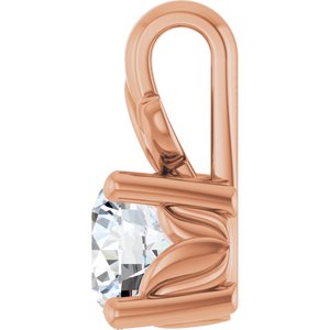 18K Rose Gold 4.8 mm Round Charm/Pendant Mounting – image 5