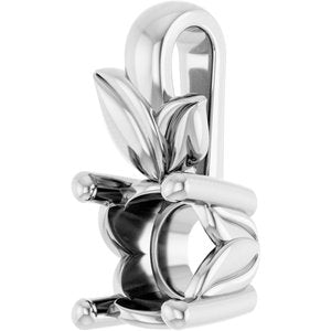 18K White Gold 4.8 mm Round Charm/Pendant Mounting – image 4
