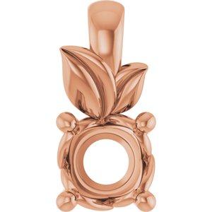 18K Rose Gold 4.4 mm Round Charm/Pendant Mounting – image 2