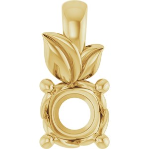 14K Yellow Gold 4.4 mm Round Charm/Pendant Mounting – image 2