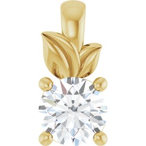 18K Yellow Gold 4.4 mm Round Charm/Pendant Mounting
