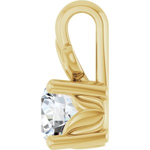 14K Yellow Gold 4.4 mm Round Charm/Pendant Mounting – image 5