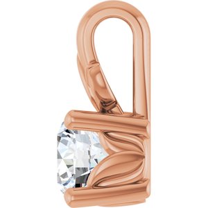 18K Rose Gold 4.4 mm Round Charm/Pendant Mounting – image 5