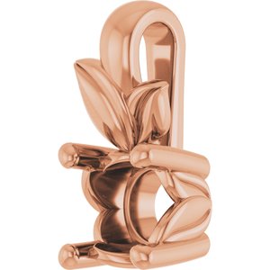 18K Rose Gold 4.4 mm Round Charm/Pendant Mounting – image 4