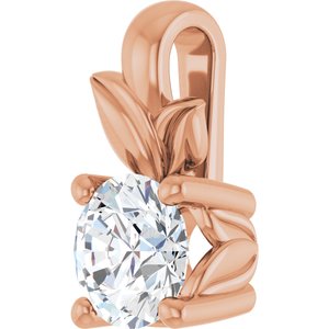14K Rose Gold 4.4 mm Round Charm/Pendant Mounting – image 3