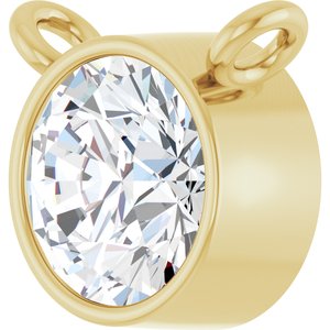 14K Yellow 3/8 CT Lab-Grown Diamond Bezel-Set Necklace Center