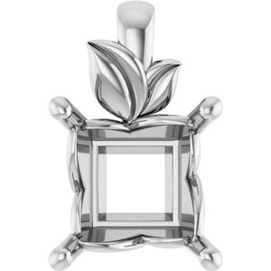 Continuum Sterling Silver 7.5 mm Square Charm/Pendant Mounting – image 2