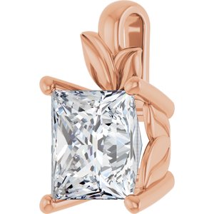 10K Rose Gold 7.5 mm Square Charm/Pendant Mounting – image 3