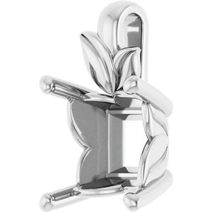 10K White Gold 7.5 mm Square Charm/Pendant Mounting – image 4