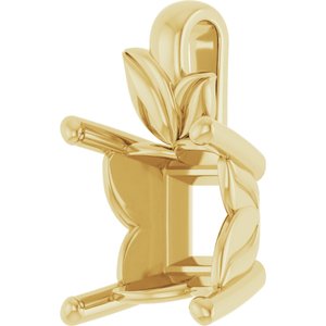 14K Yellow Gold 7.5 mm Square Charm/Pendant Mounting – image 4