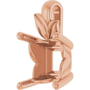 14K Rose Gold 7.5 mm Square Charm/Pendant Mounting – image 4