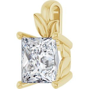 18K Yellow Gold 7.5 mm Square Charm/Pendant Mounting – image 3