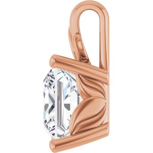 10K Rose Gold 7.5 mm Square Charm/Pendant Mounting – image 5