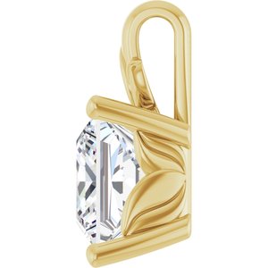 18K Yellow Gold 7.5 mm Square Charm/Pendant Mounting – image 5