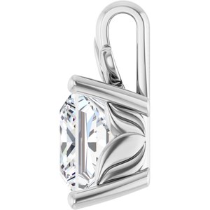 10K White Gold 7.5 mm Square Charm/Pendant Mounting – image 5