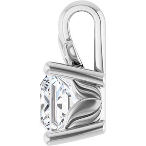 10K White Gold 4.5 mm Square Charm/Pendant Mounting – image 5