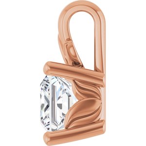 18K Rose Gold 4.5 mm Square Charm/Pendant Mounting – image 5
