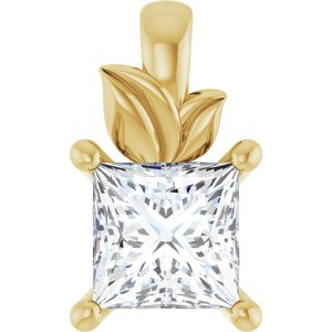 10K Yellow Gold 4.5 mm Square Charm/Pendant Mounting