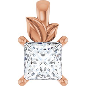 10K Rose Gold 4.5 mm Square Charm/Pendant Mounting
