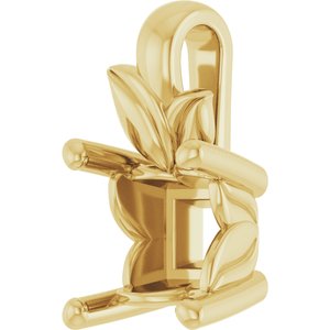 10K Yellow Gold 4.5 mm Square Charm/Pendant Mounting – image 4