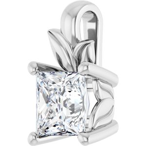 14K X1 White Gold 4.5 mm Square Charm/Pendant Mounting – image 3