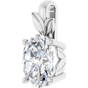 10K White Gold 10x8 mm Oval Charm/Pendant Mounting – image 3