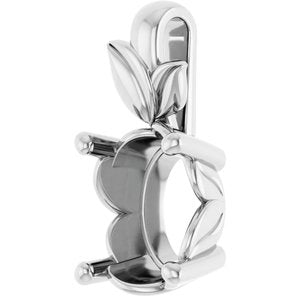 Platinum 10x8 mm Oval Charm/Pendant Mounting – image 4