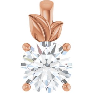 10K Rose Gold 8 mm Round Charm/Pendant Mounting – image 2
