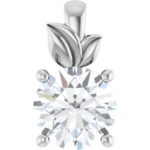14K X1 White Gold 8 mm Round Charm/Pendant Mounting
