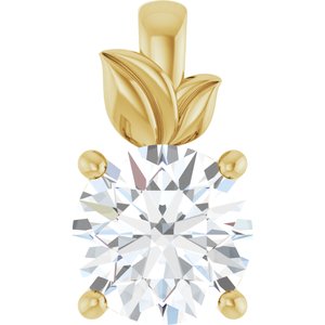 14K Yellow Gold 8 mm Round Charm/Pendant Mounting