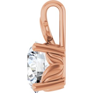 10K Rose Gold 8 mm Round Charm/Pendant Mounting – image 5
