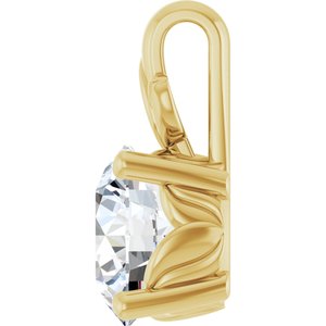 14K Yellow Gold 8 mm Round Charm/Pendant Mounting – image 5