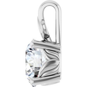 18K White Gold 8 mm Round Charm/Pendant Mounting – image 5