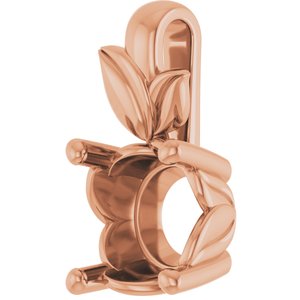 10K Rose Gold 8 mm Round Charm/Pendant Mounting – image 4
