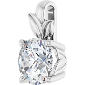 14K White Gold 8 mm Round Charm/Pendant Mounting – image 3